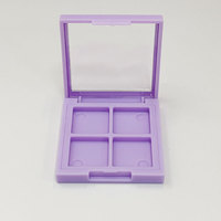 Eco-vriendelijke ABS plastic oogschaduwdoosje met 4 kleuren, met deksel en poederdoosje, blush hoesje, make-up verpakking