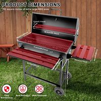 Kit de rôtissoire à poulet manuelle pour fête en plein air Rôtissoire électrique Baril BBQ Grill rotatif en fer à charbon de bois pour l'extérieur Acier