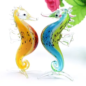 Groothandel Leveranciers Custom Lampwork Glas Zeepaardje Aquarium Dier Beeld Beeldje Oceaan