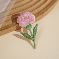 Patchs brodés de fleurs roses, thermocollants ou à coudre, adaptés aux accessoires vestimentaires DIY tels que vêtements, sacs et chapeaux