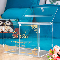 Boîte de souhait de mariage en acrylique transparent, personnalisé boîte à assembler avec serrure