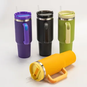 New Đen vacume hai màu thay đổi màu 40oz Tumbler với kim loại xử lý nước 40oz du lịch Mug thể thao thay đổi màu sắc