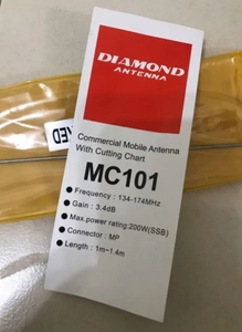เสาอากาศวิทยุเคลื่อนที่เชิงพาณิชย์ MC101 พร้อมแผนผังการตัดเสาอากาศ VHF 136-174MHz กำลังขยายสูง ระยะไกล สำหรับวิทยุสมัครเล่น - Product Image 3