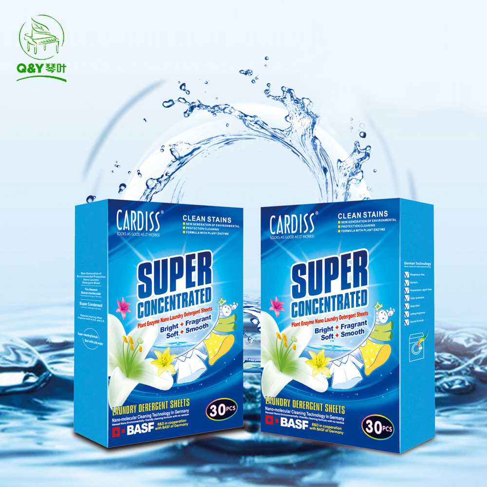 Растительный фермент, суперконцентрированная насыщенная формула, листы моющих средств для стирки белья с двойной очисткой