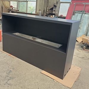 Piccola vernice nera personalizzata inserto porta in vetro metallo lineare <span class=keywords><strong>a</strong></span> <span class=keywords><strong>Gas</strong></span> camino interno - Product Image 2