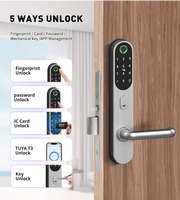 Cerradura Inteligente WiFi Sinovo Tuya de Acero Inoxidable, Resistente al Agua, para Exteriores, con Clasificación Contra Incendios, Multipunto, para Puertas de Madera/Aluminio