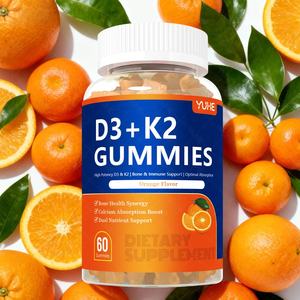 סוכריות גומי D3+K2 מחיר סיטונאי תוספי תזונה תמיכה במערכת החיסון צפיפות העצם חוזק סוכריות גומי D3+K2 - Product Image 1