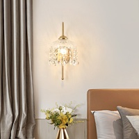 Lampe murale LED pour chambre à coucher, chevet, entrée, couloir, salon, style rétro français, design de luxe en cristal