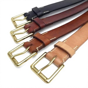 Hot Selling Customizable Genuine Buffalo Cow Hide Leather Eco-Friendly High Strength Waterproof Men's Solid Steel Buckle Belt - Product Image 1