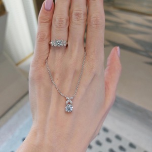 S925 Pure <b>Silver</b> Horse Eye Single <b>Diamond</b> Pendant Minimalist Layering <b>Necklace</b> for Women High Carbon <b>Diamond</b> Collarbone - Product Image 4