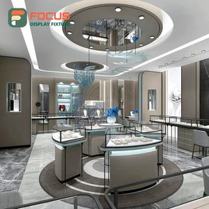 Vitrine murale en verre de luxe, comptoir à bijoux en bois, éclairage LED, vitrine murale moderne pour bijoux - Product Image 4