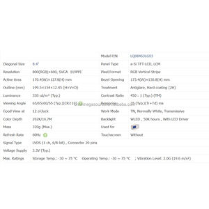 LQ084S3LG03 Nueva pantalla LCD de 8,4 pulgadas 800*600 LQ084S3LG03 - Product Image 5