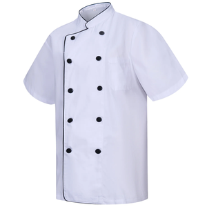 Custom Logo Twill Short Sleeve Unisex Chef Coat for Restaurant <b>Hotel</b> Kitchen Work <b>Uniform</b> OEM Service - Product Image 2