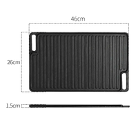 Pré assaisonné camping en plein air rectangle fonte réversible double face gril pan bbq plaque chauffante