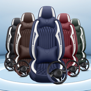 Fundas de Asiento de Coche Universales de Cuero Impermeable, Estilo Ejecutivo, con Funda para Volante, Protección Interior del Vehículo, Gran Venta - Product Image 3