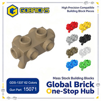 Gobricks GDS-1337 Vente en gros de blocs de construction, pièce LDD 15071, pièces de pistolet, lanceur de balles 1x2x2/3 avec picots sur les côtés et poignée