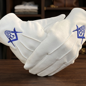 Guantes Masónicos de Algodón Blanco con Logotipo Impreso por Transferencia Térmica, Largos hasta la Muñeca, Multifuncionales, con Detección de Agujas, para Ciclismo al Aire Libre en las Cuatro Estaciones - Product Image 2