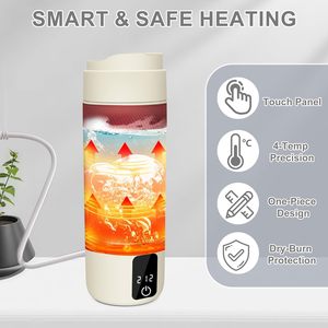 500ml <b>USB</b> Portable Office Travel Mini Electric Kettle with Digital Temperature Control Stainless Steel Household Use - Product Image 3