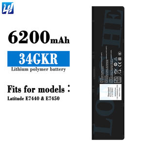 Batteria di ricambio per laptop <span class=keywords><strong>Dell</strong></span> Latitude E7440/E7450, 7.6V 6200mAh ad alta capacità, modello 34GKR - Product Image 2