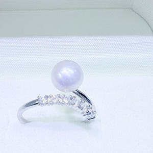 แหวนมุกน้ำจืดทรงกลมขนาด 7-8 มม. ของแท้จากจูจี้ คุณภาพเกือบไร้ตำหนิ ใช้ได้หลากหลาย ตัวเรือนเงินแท้ ผลิตในจีน - Product Image 2