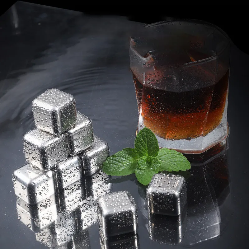 Factory Director Sales Bar Accesorios Reutilizables Whisky Stones Acero inoxidable 304 Whisky Ice Cube