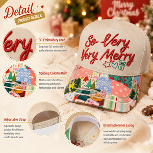 Casquette <span class=keywords><strong>de</strong></span> baseball Dymf personnalisée à visière incurvée, broderie colorée structurée, casquette <span class=keywords><strong>de</strong></span> Noël festive pour femme - Product Image 2