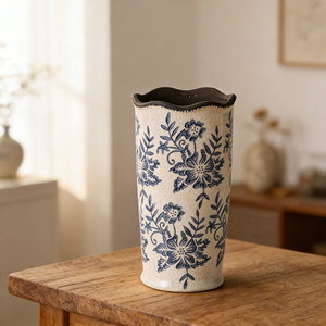 Vases à fleurs hydroponiques en <span class=keywords><strong>céramique</strong></span> bleue et blanche de style Qinghua, design artistique chinois Feng Shui vintage, décoration de mariage et de maison - Product Image 4