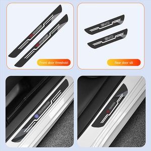 แผ่นกันรอยขอบประตู<span class=keywords><strong>รถ</strong></span>ยนต์แบบสลักเลเซอร์โลโก้ตามสั่ง 4 ชิ้น ป้องกันรอยขีดข่วน ใช้ได้กับรถยนต์ทุกประเภท - Product Image 6