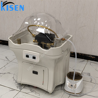 Bac à shampoing portable Kisen à hauteur personnalisable, machine à laver les cheveux avec thérapie à température constante et réservoirs chauffants