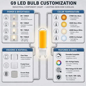 หลอดไฟ LED COB G9 4.2W 440-460LM AC 120V/230V ปรับความสว่างได้ 360 องศา  วัสดุแก้ว ได้รับมาตรฐาน ETL CE RoHS อายุการใช้งาน 15000 ชั่วโมง รับประกัน 2 ปี เหมาะสำหรับโคมไฟระย้า - Product Image 4