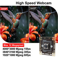 Módulo de Cámara USB de 12 Megapíxeles con Enfoque Automático Rápido PDAF, Alta Velocidad 3000p 15fps 4k 30fps 1080P 60fps, Cámara Web USB para Impresora 3D