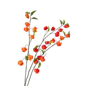 Flores Artificiales de Frutales en Tono Naranja Oscuro y Claro, Decoración de Seda para el Hogar, Decoración de Mesa de Sala de Estar, Rama Individual Inyectada - Product Image 5