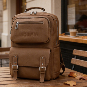 OEM PU Leather Laptop <b>Backpack</b> Business Travel <b>Backpack</b> Multi Pocket <b>Large</b> Capacity Private Label Factory - Product Image 1