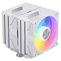 SNOWMAN Dissipateur CPU Blanc Double Ventilateur Tour Nouveaux Designs Haut de Gamme Aluminium Roulement Fluide ARGB 76.8CFM LGA 1851 1700 1200