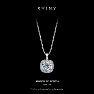 S925 plata esterlina pequeño cubo azúcar Moisan collar Mujer Pan clavícula cadena luz lujo nicho diseño sentido <span class=keywords><strong>Ing</strong></span> estilo C - Product Image 6