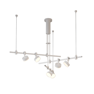 Customized LED Brass Chandelier with Retro Decorative Lighting Glass <b>Ball</b> and <b>Track</b> Lights for Hotel Apartment Restaurant - Product Image 3