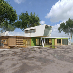 Hiện Đại Di Động Văn Phòng Đúc Sẵn Cửa Hàng Nhà Ngoài Trời Bánh Sandwich Bảng Điều Chỉnh Kết Cấu Thép Tòa Nhà 5 + Năm Bảo Hành 121 + Mph Gió - Product Image 1