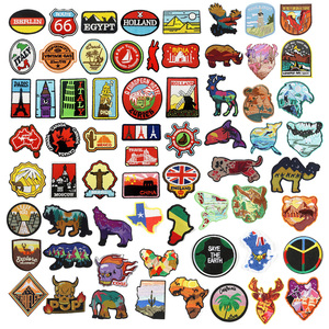 Gros Animal Forme Paysage Naturel Vue Monde Symbole logo Pays Carte Conception Fer sur Ordinateur Broderie Patchs - Product Image 1