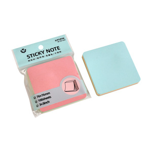 <b>Sticky</b> <b>Note</b> 76x76mm 100 Sheets Colorful Rounded Corner Adhesive Memo Pad For Office Student Use - Product Image 1