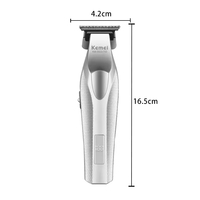 Tondeuse à cheveux Kemei Km-3023-702 avec lame en métal véritable, revêtement DLC, base sans fil, chargeur USB, station d'accueil, 9000 tr/min