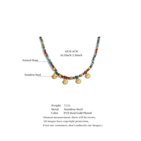 Collier ras-de-cou JINYOU 8969 vintage bohème en perles de pierre naturelle, plaqué or PVD, résistant à l'eau