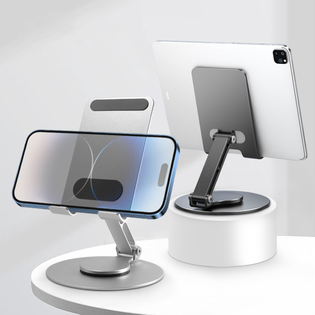 360 Rotation Anti-Slip Foldable Lazy Desktop Mobile Phone Stand Mount Metal Tablet Holder Portable Flexible Regulate for Desk