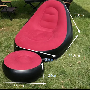 Neuer Aufblasbarer Moderner Minimalistischer Loungesessel für Innen/Außen, Einzelsitz-Sofa mit Flockbeschichtung, Faltbarer Hocker, Kugelförmige Bank - Product Image 5