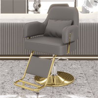 Fauteuil de Barbier Ergonomique Inclinable avec Pompe Hydraulique, Repose-Pieds Réglable, Rotation à 360°, en Similicuir Durable