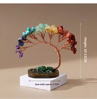 Arbre à Monnaie en Cristal Queue de Phénix, Arbre de Fortune Sept Couleurs, Base en Gravier de Forme d'Arbre, Tranches d'Agate, Améthyste, Quartz Rose, Vente en Gros