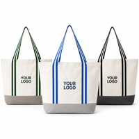 Sacs fourre-tout en toile personnalisés avec logo, vente en gros, couleur contrastée, fond à soufflets, réutilisables, pour la plage, promotionnels, en coton, pour le shopping