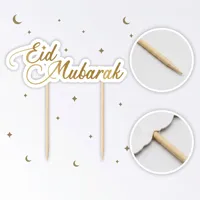 902259 Decoración para Pastel Eid Mubarak, Letras Doradas, Decoración para Pastel de Ramadán, Suministros para Mesa de Postres para Festivales Musulmanes, Venta al por Mayor