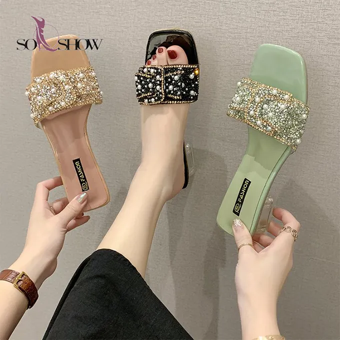 Sandalias de tacón alto con lazo para mujer y niña, zapatos a la moda, 2020