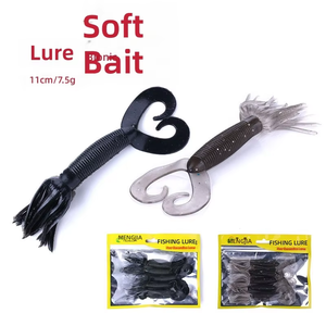 Señuelo Biónico Artificial Suave, <span class=keywords><strong>Gusano</strong></span> <span class=keywords><strong>de</strong></span> <span class=keywords><strong>Col</strong></span> Blanco con Doble Cola Flotante, Paquete <span class=keywords><strong>de</strong></span> 5 Sin Anzuelos para Pesca <span class=keywords><strong>de</strong></span> Marlín en Río - Product Image 5