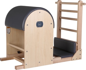 Pilates Factory Großes Gerät Holz-Leiterfass mit Fußplattformen – Yoga- und Fitnessgerät, Sport-Leiterfass aus Holz - Product Image 4